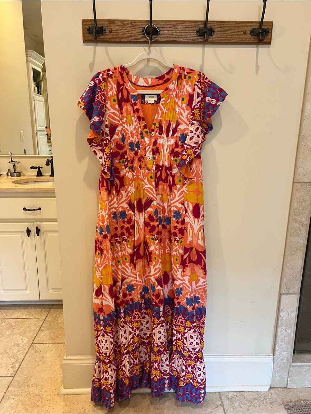 Maeve Orange & Pink Floral Maxi Dress